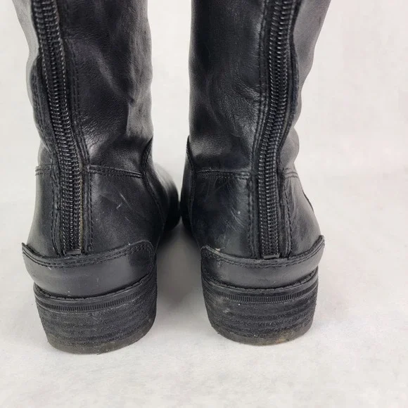 Sam Edelman Penny Black Leather Knee High Riding Boot Women 9 Minimalist Classic - Picture 9 of 13